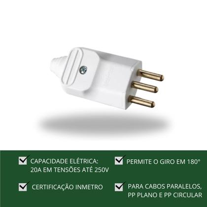 Imagem de Plugue Desmontável 2P + T 180 20A Com Prensa Cabos Branco MarGirius