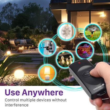 Imagem de Plugue elétrico Fosmon Outdoor Indoor Remote Control 30m de alcance