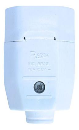 Imagem de Plugue Fêmea 10a 2p Adaptador De Tomada Branco