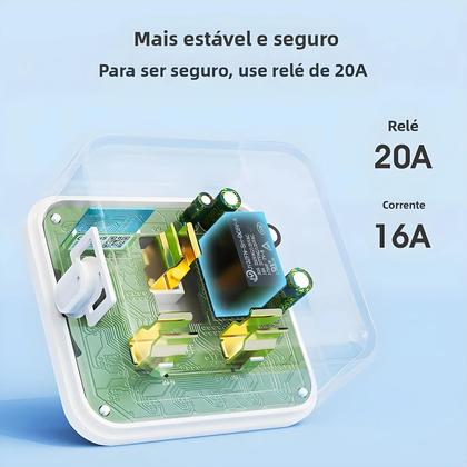 Imagem de Plugue Inteligente Universal Tuya WiFi Tipo-C 16A Adaptador RF433 Timer APP Assistente De Voz UK EU