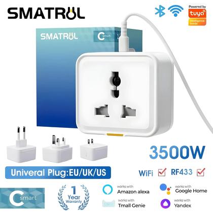Imagem de Plugue Inteligente Universal Tuya WiFi Tipo-C 16A Adaptador RF433 Timer APP Assistente De Voz UK EU