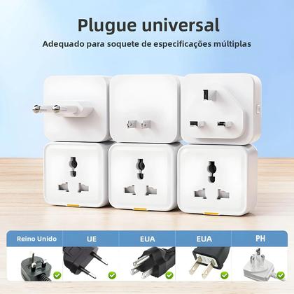 Imagem de Plugue Inteligente Universal Tuya WiFi Tipo-C 16A Adaptador RF433 Timer APP Assistente De Voz UK EU