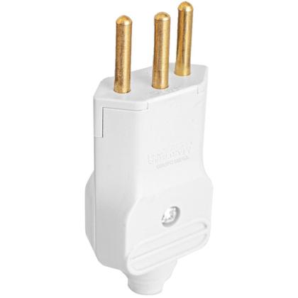 Imagem de Plugue Macho Com Prensa Cabo 3 Pinos 10A Margirius Branco