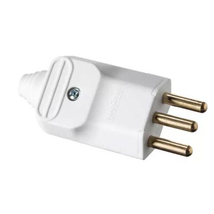 Imagem de Plugue Macho Com Prensa Cabo 3 Pinos 10A Margirius Branco