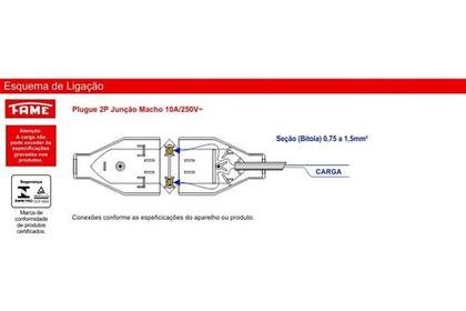 Imagem de Plugue Macho e Femea 3 Pinos 10A Fame Cinza