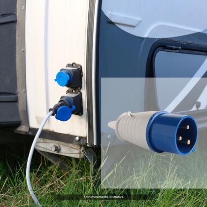 Imagem de Plugue Macho Industrial 3 pinos 32A IP44 Azul MarGirius