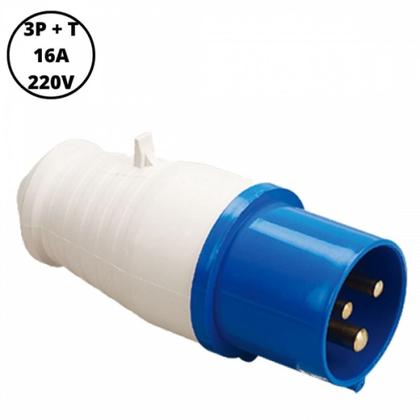 Imagem de Plugue macho industrial 3p+t 16a 220v azul 40037 lukma