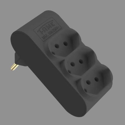 Imagem de Plugue Multiplicador Fame 3 Tomadas 2P+T 10A Preto