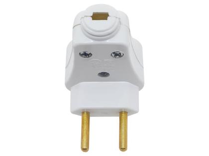 Imagem de Plugue Pino Macho Prensa Cabo 90º 2p 10A 250v Nbr Branco