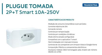 Imagem de Plugue Smart Tomada 2P+T 10 A 250 V Tramontina