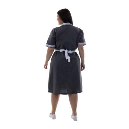 Imagem de Plus Size - Kit com 2  Vestidos em Tecido Algodão Com Avental  para  Copeira, Arrumadeira, Doméstica