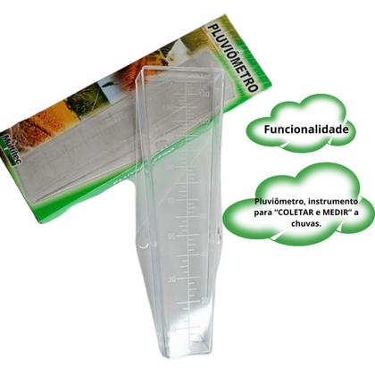 Imagem de Pluviômetro 150mm Medidor De Chuva Em Cunha Transparente Simples e Prático