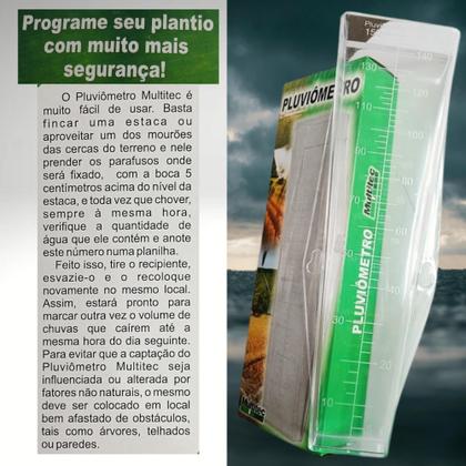 Imagem de Pluviômetro 150mm Medidor De Chuva Em Cunha Transparente Simples e Prático