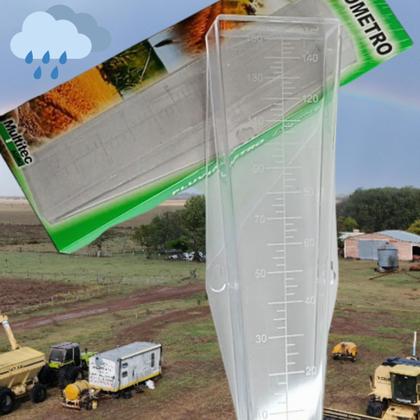 Imagem de Pluviômetro 150mm Medidor De Chuva Em Cunha Transparente Simples e Prático