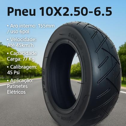 Imagem de Pneu 10x2.50-6 Para Patinete Elétrico