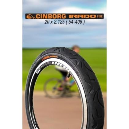 Imagem de Pneu Aro 20x2.125 Cinborg Irado Fire Flame Balão Bicicleta