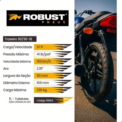 Imagem de Pneu de Moto Traseiro 90/90-18 Luas Sem Camara Robust