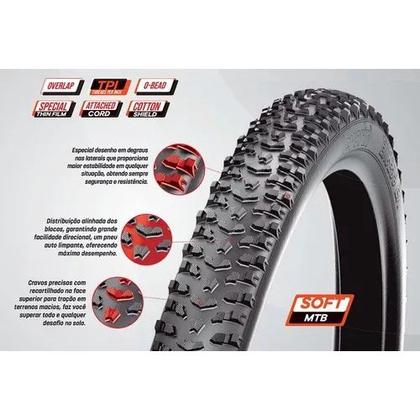 Imagem de Pneu Excess Aro 26 X1.95 Levorin Mtb Bike Trilha C/cravo