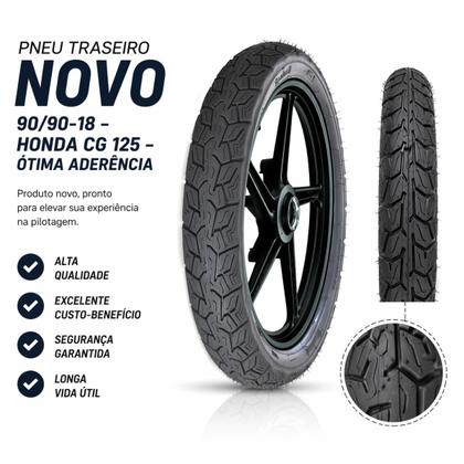 Imagem de Pneu Traseiro Novo 90 90 18  Mais Tração e Durabilidade  Serve Honda CG 150 Titan e Honda CG 160