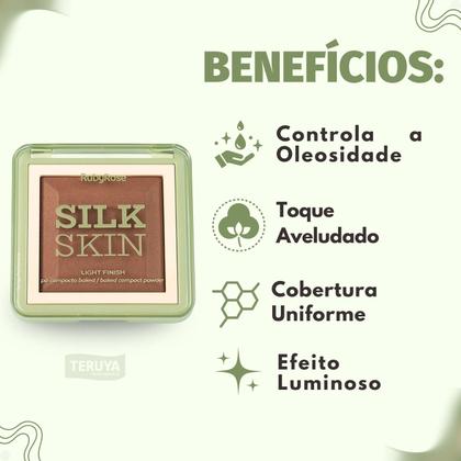 Imagem de Pó Compacto Ruby Rose Silk Skin Light Finish PC60 HB-M403-6