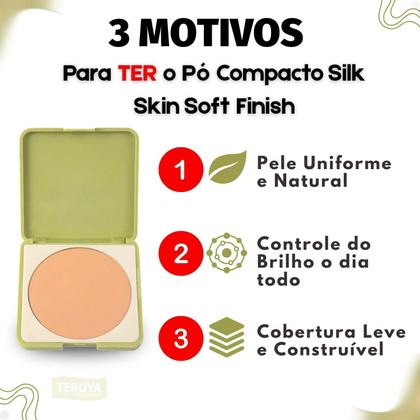 Imagem de Pó Compacto Ruby Rose Silk Skin Soft Finish Light HB-T1400-5