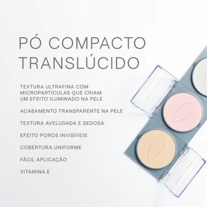 Imagem de Pó Compacto Translúcido Boca Rosa Ultrafino Leve Cobertura Uniforme Longa Duração