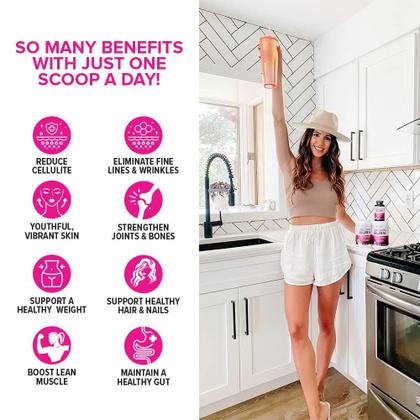 Imagem de Pó de colágeno hidrolisado para perda de peso  Collagen Burn Ultimate Beauty Complex, peptídeos multicolágenos em pó para mulheres com tipos I, II, III V e X para auxiliar na queima de gordura  Sem sabor