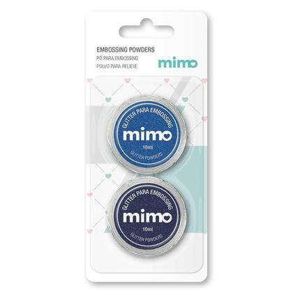 Imagem de Pó de Embossing Glitterizado Azul Sapphire e Azul Green - Mimo - 2 Unids