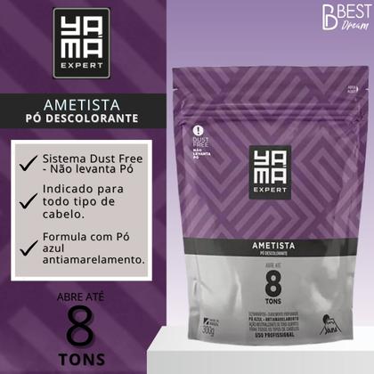 Imagem de Pó Descolorante Ametista Profissional 8 Tons Efeito Rápido Yama Refil 300g