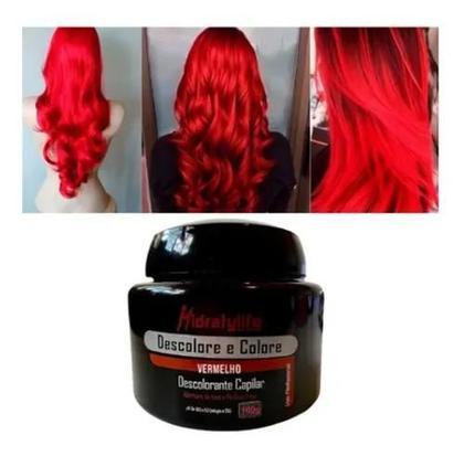 Imagem de Pó Descolore E Colore Vermelho 100g Hidraty Mairibel Cosmet