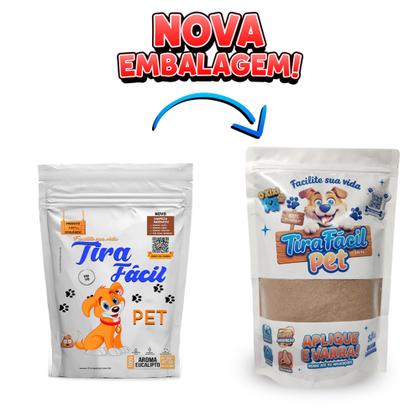 Imagem de Pó Higiênico Cães/Gatos Tira Fácil PET Seca Absorve Cocô, Xixi, Vômito em seg. Perfumado Capim-Limão