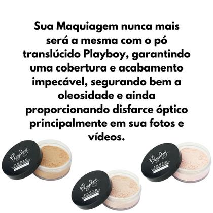 Imagem de Pó Translúcido Playboy Facial Ultra Fino Selador Finalizador Excelente Cobertura Acabamento Natural