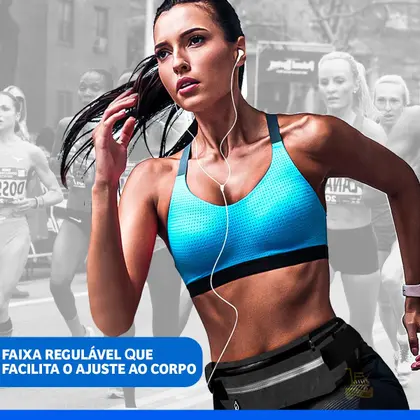 Imagem de Pochete Corrida Porta Celular Fitnes Feminina Masculina Agua