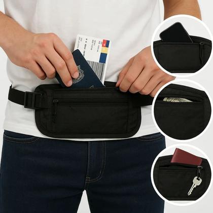 Imagem de Pochete Doleira Antifurto Para Viagem Passaporte Dinheiro