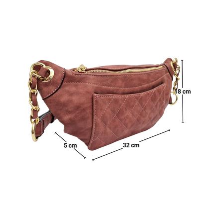 Imagem de Pochete Feminina Bolsa Leve Cintura Transversal Ombro Casual Porta Celular Carteira Moeda Luxo Golden Fenix