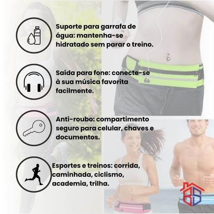 Imagem de Pochete Fitness Porta Celular Água Cinto Treino Esportivo Corrida Running Trilha Camping Viagem