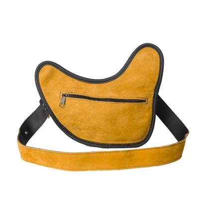 Imagem de Pochete Tiracolo em Couro Castor Claro com Preto