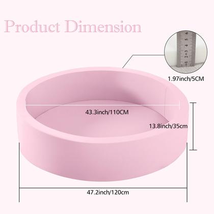 Imagem de Poço de bolas de espuma SHJADE 120x35 cm, cercadinho infantil grande, rosa