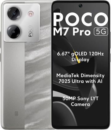 Poco M7 Pro 5G Xiaomi Silver - 256GB + 8GB RAM, Versão Global com