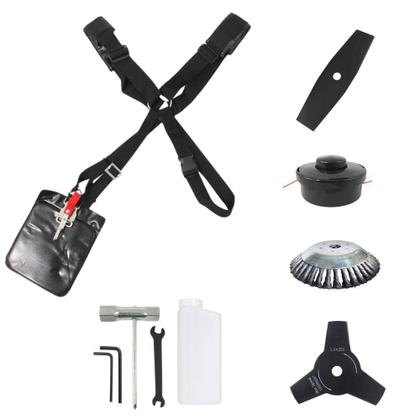 Imagem de Podador de Grama Vulcan VR330P À Gasolina 2T 33cc 1,2HP 10000rpm Profissional Multifunções Com Guidão Antivibração Carretel de Nylon + Lâmina Facão + Lâmina 3 Pontas + Escova de Aço Rotativa 38 Cerdas