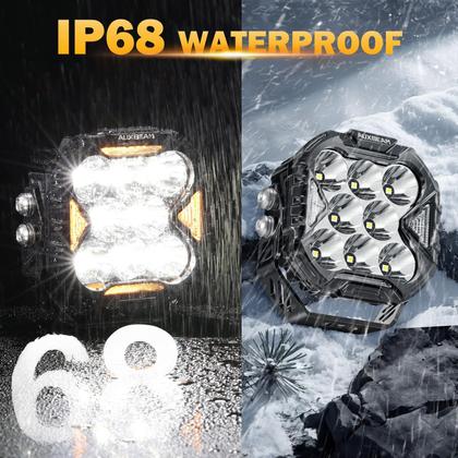 Imagem de Pods de LED Auxbeam Cube-Z Série 4 com capas âmbar de 112 W