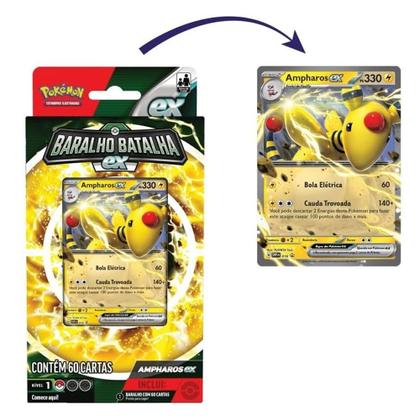 Imagem de Pokémon Baralho Deck Batalha ex Ampharos 60cartas