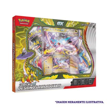 Pokemon Box Coleção Destinos Paradoxais Raio Furia EX e Chifres