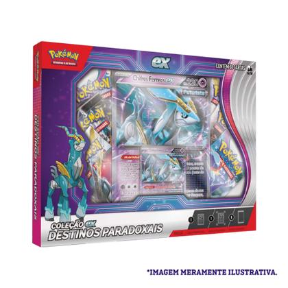 Pokemon Box Coleção Destinos Paradoxais Raio Furia EX e Chifres