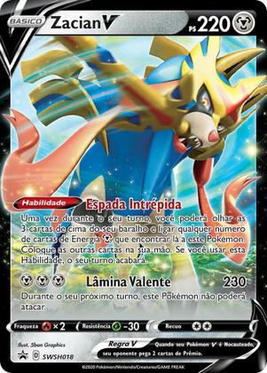 Pokémon Cards 2 Latas Galar V - Cartas Zacian e Zamazenta - Copag