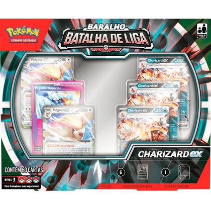 Imagem de Pokemon Charizard Ex Baralho Batalha de Liga Deck Cartas Português Copag