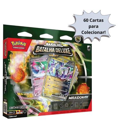 Pokémon Deck de Batalha Deluxe Miraidon Ex 60 Cartas TCG - Copag