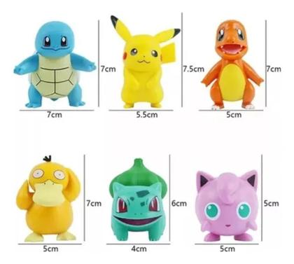 Imagem de Pokémon Kit 6 Bonecos De Alta Qualidade Grande