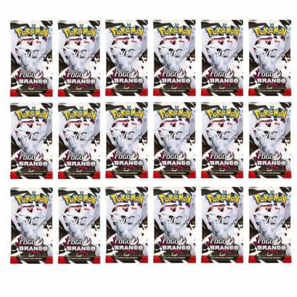 Imagem de Pokémon TCG Combo de 18 Boosters Fogo Branco Copag