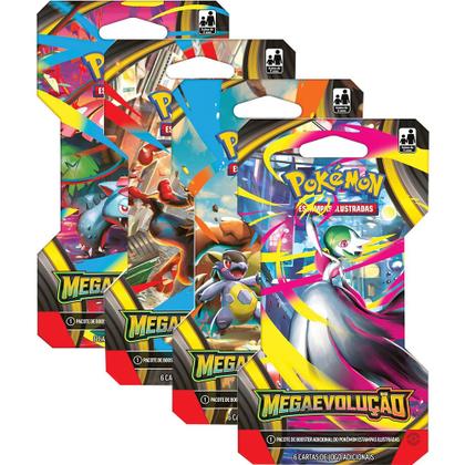 Imagem de Pokémon Tcg Megaevolução Kit 5 Boosters Copag 30 Cartas Cards Em Português